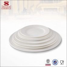 Porcelana de cerámica plato de porcelana hueso placa de microondas blanco